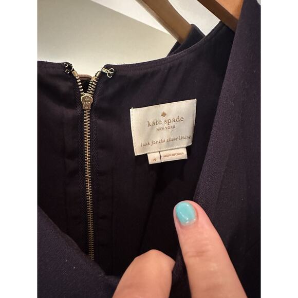 Kate Spade Saturday Dress Women Size 0 Navy Blue Mini Dress Sleeveless - Picture 4 of 5